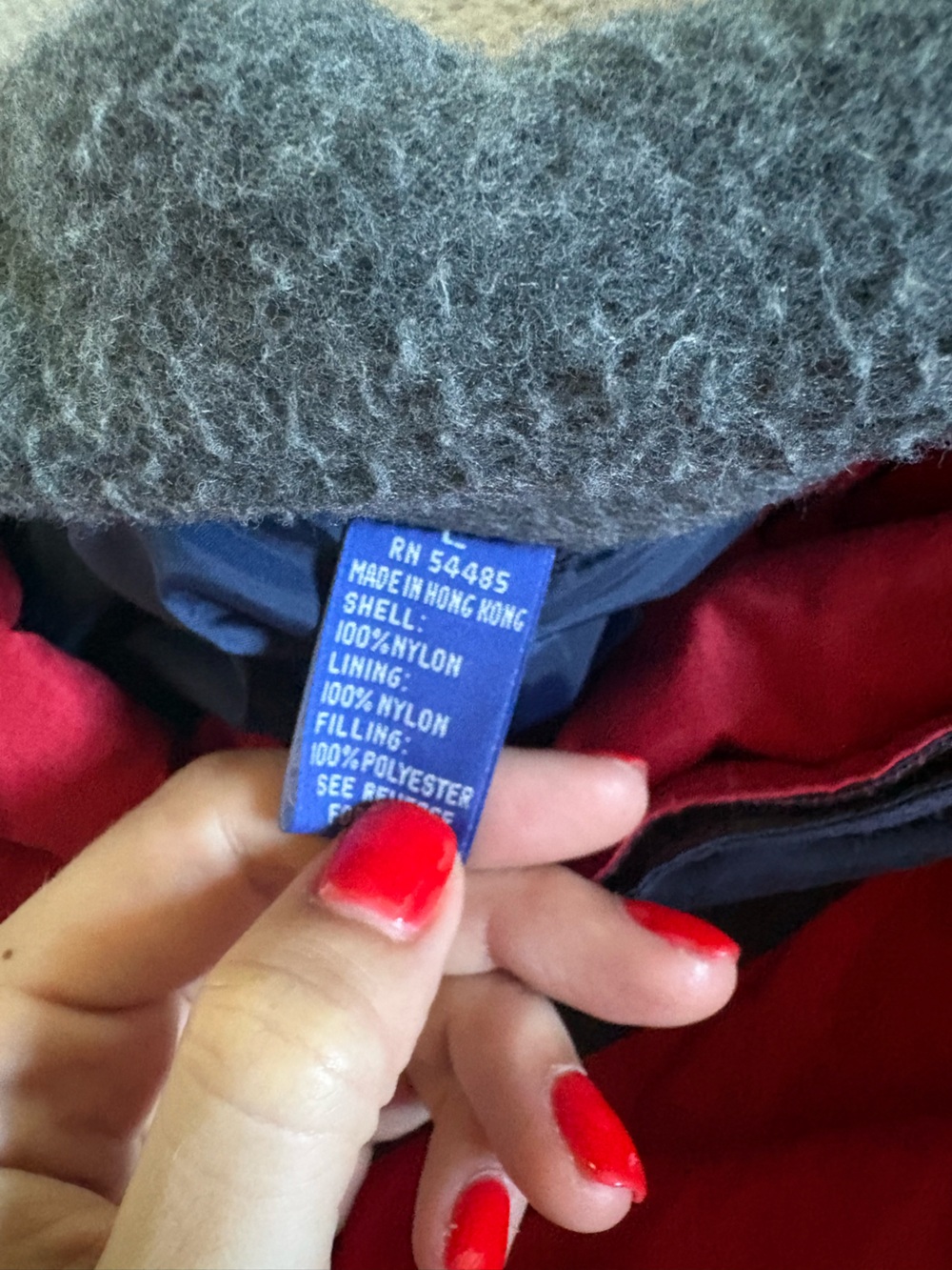 Vintage American Eagle Combo Vest /Men's Two-Tone Red and Navy Winter Jacket - Picture 8 of 8